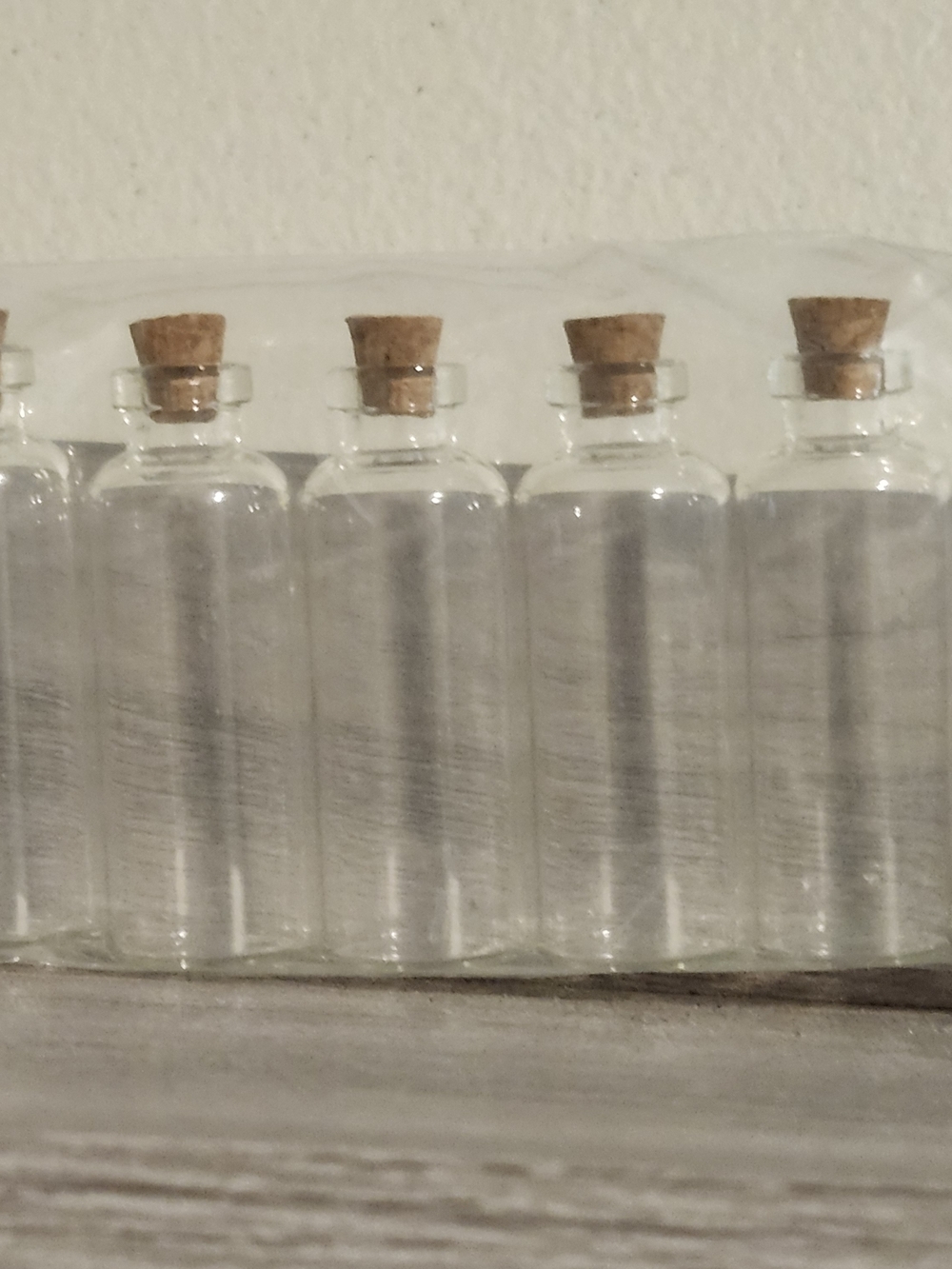 Glass Mini Cork Bottles Set - Clear with Natural Cork